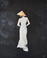 Laura Caretta Painter - 92 White dress - 2019 - oil on canvass 60x75