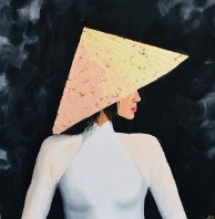 Laura Caretta Painter - 97 Golden hat - 2019 - oil on canvass 60x60