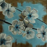 Laura Caretta Painter - 48 Sky and flowers - 2017 oil on canvass 60x60