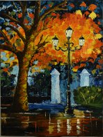 Laura Caretta Painter - 7 Street light - 2017 oil on canvass with knife 45x60