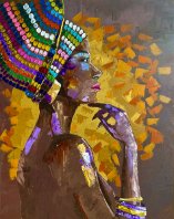 Queen - 2021 - oil on canvass with knife - 60x75 This is a sneak peak of my latest before it gets uploaded on my website! I love shading with color - the blue and purple strokes on her body help give the...
