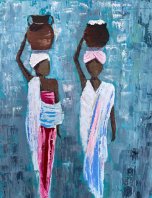 Africans - 2021 - oil on canvass with knife - 60x75 Playing with contrasting colors and textures truly is one of my favorite things. The textured background (one of my favorite techniques using knife) is now a...