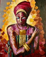 Tranquility - 2021 - oil with knife - 60x75 Happy new year everyone! We’re starting off this year with one of my last paintings from 2021. Part of my African series, this painting’s warm colors and gold...