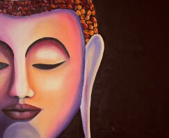 Laura Caretta Painter - 84 Colored Buddha - 2019 oil on canvass 60x75