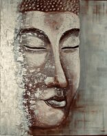 Laura Caretta Painter - 88 japanese Buddha - 2019 -oil and knife 60x75