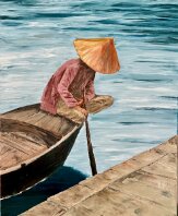 Laura Caretta Painter - 125 Looking down - 2020 - oil with knife - 60x75