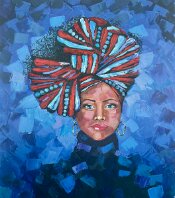 Laura Caretta Painter - 132 in the blue - 2021 -acrylic with knife - 60x75